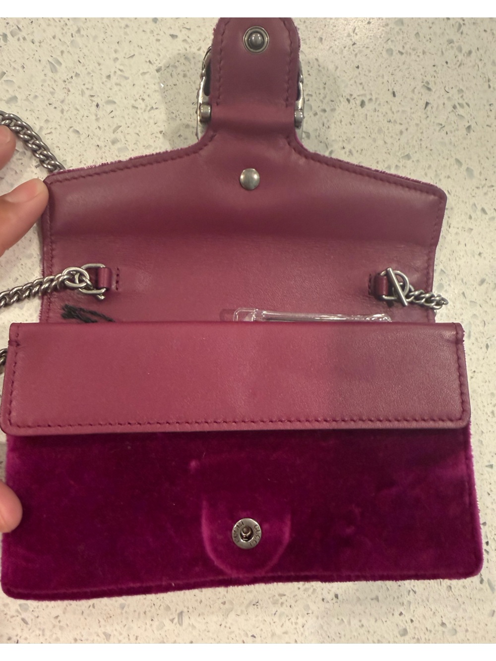 Gucci Dionysus Super Mini Purple Fuschia Velvet Bag - Picture 9 of 12